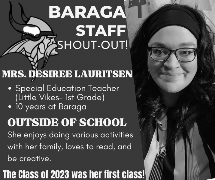 Baraga Excellent Teacher Shout Out