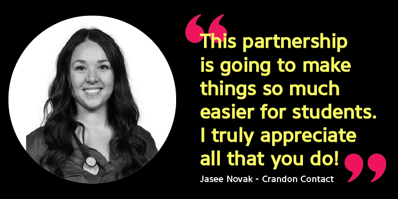 This partnership is going to make this so much easier for students. I truly appreciate all that you do! Jasee Novak