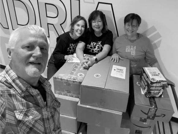 Salmon River School Staff with a period supply delivery