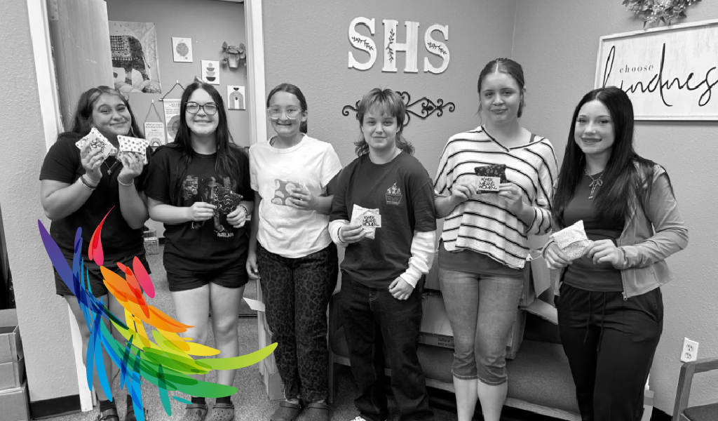 Salmon River School Staff with a period supply delivery